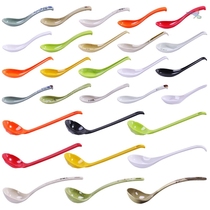 A5 melamine tableware imitation porcelain spoon wishful green Chinese spoon strip more soup rice spoon hook spoon plastic spoon