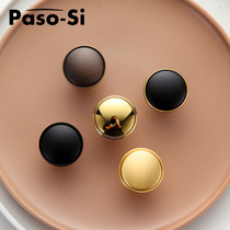 Passos pure copper single hole handle American retro simple round wardrobe cabinet door shoe cabinet drawer handle brass