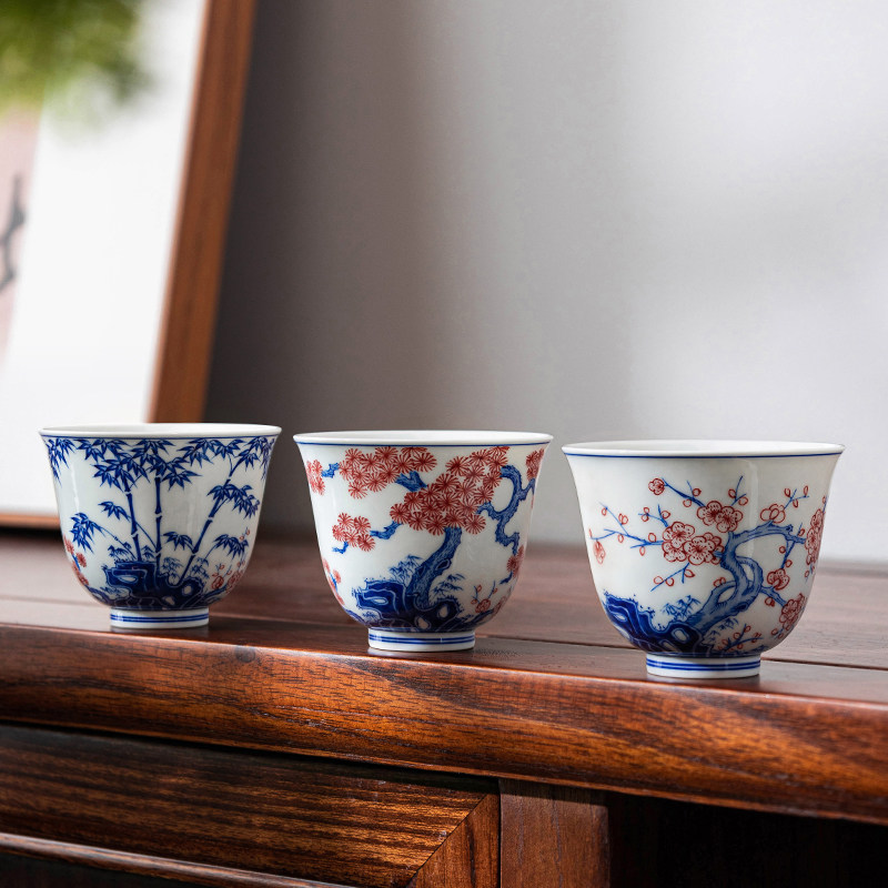 青花釉里红杯-青花釉里红杯促销价格、青花釉里红杯品牌- 淘宝