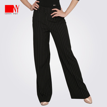 Nina art modern dance dance pants female adult high waist Latin dance pants practice uniform ballroom dance national standard dance pants stripes