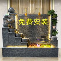 Water Curtain Wall Hotel Flowing Water Wall Screen View Fake Mountain Fish Pool Water View Fountain Company Living Room Courtyard Building swing piece