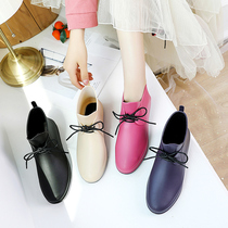 Summer water shoes womens rain boots short tube low top beautiful rain shoes womens fashion models Korean non-slip galoshes rubber shoes