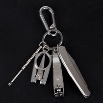 Nail Clipper ear spoon key chain travel portable belt fishing folding small scissors folding fruit small steel knife pendant