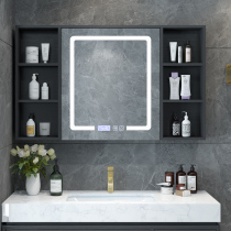 Smart mirror cabinet with light wall-mounted bathroom mirror shelf Anti-fog mirror Solid wood mirror box integrated dressing mirror