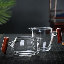Japan-style side to make glass fair cup heat-resistant thickened sub-tea machine Gongcup glass tea haikongfu tea road accessories