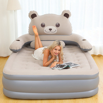 Single home folding bed air cushion bed thickened raised double lazy bed floor air bed bear air bed bear air bed