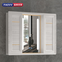  Smart bathroom mirror cabinet Hidden Feng shui sliding door mirror box Bathroom waterproof wall-mounted mirror with shelf with light