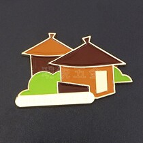 Hot-selling manufacturers custom metal paint imitation enamel badge custom love house and Wu cartoon small gifts