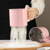 Stainless steel household sieve flour sieve hand-held semi-automatic mesh baking Luo noodles sugar powder cup filter screen ultra-fine