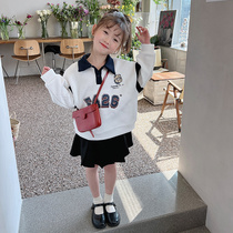 yojia girls spring clothing college winewear childrens clothing 2022 new childrens Korean version of the ocean qi childrens spring and autumn blouses