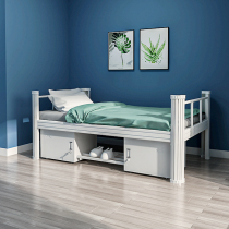 Single Bed Single Layer Staff Dormitory Bed Iron Art Bed Students Home Childrens Bed Thickened Iron Bed Iron Rental House Customised