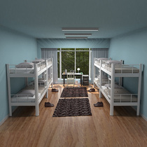 High and low bed iron bed with two layers of staff dormitory bed double student apartment bed iron frame bed double iron bed