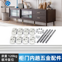 Wardrobe sliding door Sliding door slide damping hanging wheel Hanging cabinet two-way buffer wooden door roller Hidden door wheel guide rail