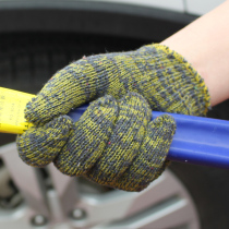 Labor Protection Gloves Nylon Cotton Thread Thickened Construction Worker Labour Work Anti-Slip Wear Resistant Labour With Rubber Grain