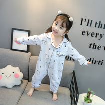 Childrens conjoined pajamas spring and autumn boys and girls