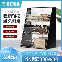 Restaurant Acrylic storage rack Bar condiment multi-layer grid straw paper towel Coffee sugar bag Paper cup cover box