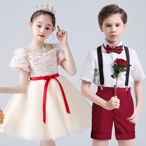 Childrens performance costume Primary school student poetry recitation performance costume kindergarten boys and girls choir fluffy skirt dress