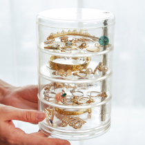 Transparent rotating jewelry box hairclip jewelry head rope box earrings shelf display rack nail hand necklace earring storage box