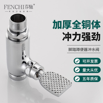  All-copper vertical squatting toilet flushing valve squatting toilet foot flushing valve Toilet stool pool foot delay valve flushing valve