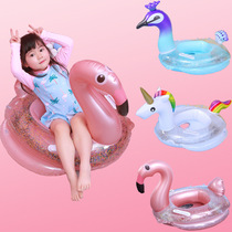 Childrens swimming ring baby Princess Peacock seat floating ring thickened safety Mount child Unicorn Girl seat ring