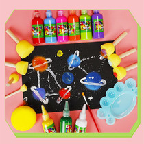 Sponge seal pigment rubbing tool painting set kindergarten drawing round sponge stick painting brush art material