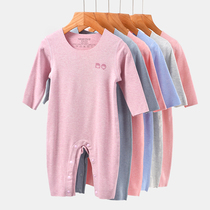 De Shan baby jumpsuit thermal underwear plus velvet winter baby pajamas long sleeved boneless newborn climbing clothes