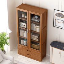 Simple bookcase floor with door Nangbamboo Bookshelf shelf Living room containing dust and multifunction integrated by wall storage