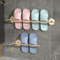 Golden mop rack no holes in bathroom wall-mounted toilet toilet drain bathroom door rear storage shelf