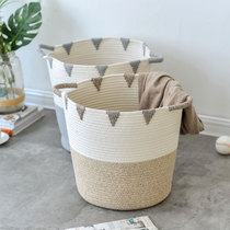Xiaoyuan Nordic cotton thread storage basket bedroom put change clothes toys dirty clothes basket snacks basket baby weaving