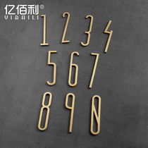 Door number plate home custom self-adhesive digital stickers ins Nordic creative Hotel Hotel apartment pure copper house number