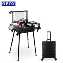 Makeup artist special makeup box Professional makeup artist 24-inch with light and mirror bracket rod beauty toolbox