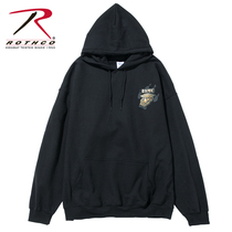 American Rothco U S M C Bulldog print black hooded jumper loose casual sweater 80333