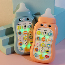 Baby bottle mobile phone toy baby phone child puzzle early education Music boys and girls can bite pacifier