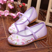 Childrens embroidered shoes baby ancient style girls Hanfu shoes little girl old Beijing cloth shoes costume students ethnic style