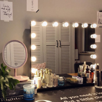 Net red makeup mirror desktop LED light mirror vanity mirror bulb large home girl dormitory light mirror desktop
