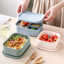 Lunch box fresh-keeping box lunch box silicone fresh-keeping bowl microwave oven heating sealed office worker portable split lunch box female