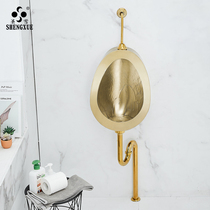 Shengxue one-piece induction urinal Wall-mounted gold urinal Household 304 stainless steel urinal urinal