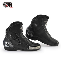 Tiger brand TR motorcycle riding shoes road motorcycle boots anti-fall breathable pull pull locomotive mens boots waterproof equipment