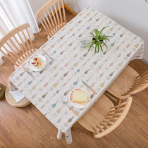 Tablecloth Advanced sense of non-slip waterproof oil-proof leave-in thickened PVC anti-scalding coffee table rectangular table cloth table mat
