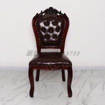 European dining chair Solid wood hotel dining table Large round table and chair combination VIP chair Hotel chair special banquet chair