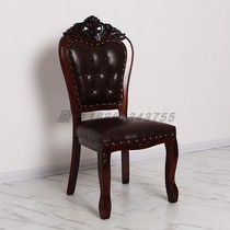Hotel dining table Large round table and chair combination European dining chair Solid wood VIP chair Hotel chair special banquet chair