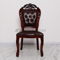 Hotel dining table Large round table and chair combination European dining chair Solid wood VIP chair Star hotel chair Special banquet chair