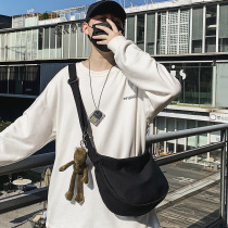 New Slanted Satchel Men Tide Signs single shoulder bag Japanese casual 100 Lap Canvas Small Cross Bag Schoolgirl Backpack