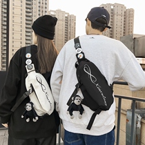 ins tidal boobs chest bag men 2022 new sports students backpacks casual fashion single shoulder small package female skewed satchel bag