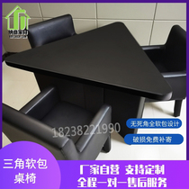 Factory custom information room soft bag Wall soft bag table and chair Talk room soft bag table and chair Flame retardant anti-collision soft bag