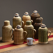 Bamboo boiling water bottle retro small thermos wooden plug pot old-fashioned thermos bamboo kettle nostalgic thermos old-fashioned thermos