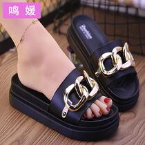 Net red slippers womens home wear a word drag fashion wild wild 2021 summer new Korean version of sandals tide