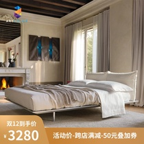 Art Color Nordic stainless steel master bed designer modern simple wagi soft bag light luxury cloth bed