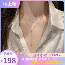 Double necklace light luxury niche design sense high-end gold choker 2021 new female summer does not fade