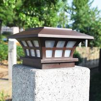 Solar column head light LED outdoor waterproof garden garden villa wall head wall gate light Household door post light